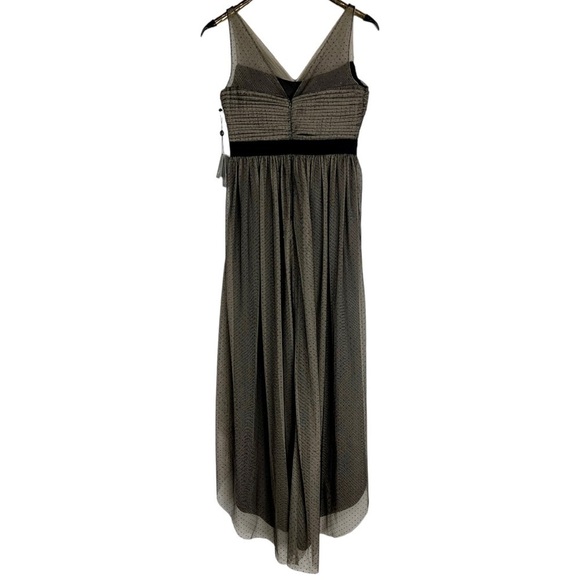 ADRIANNA PAPELL AP1E202268 HIGH LOW GLITTER PIN DOT RUCHED COCKTAIL DRESS - Picture 4 of 16